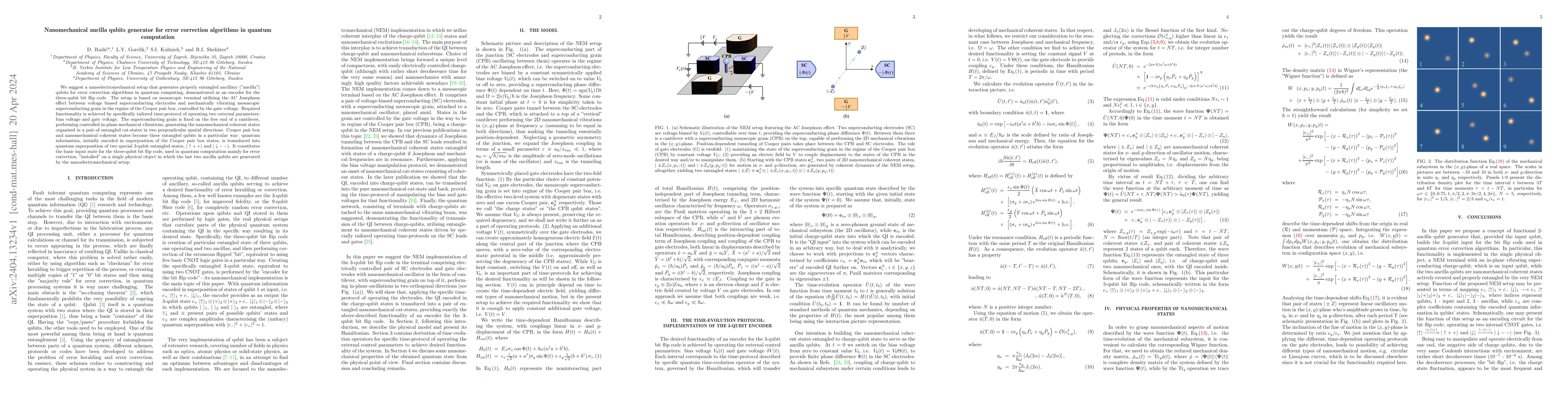 Thumbnail for Nanomechanical ancilla qubits generator for error correction algorithms
  in quantum computation