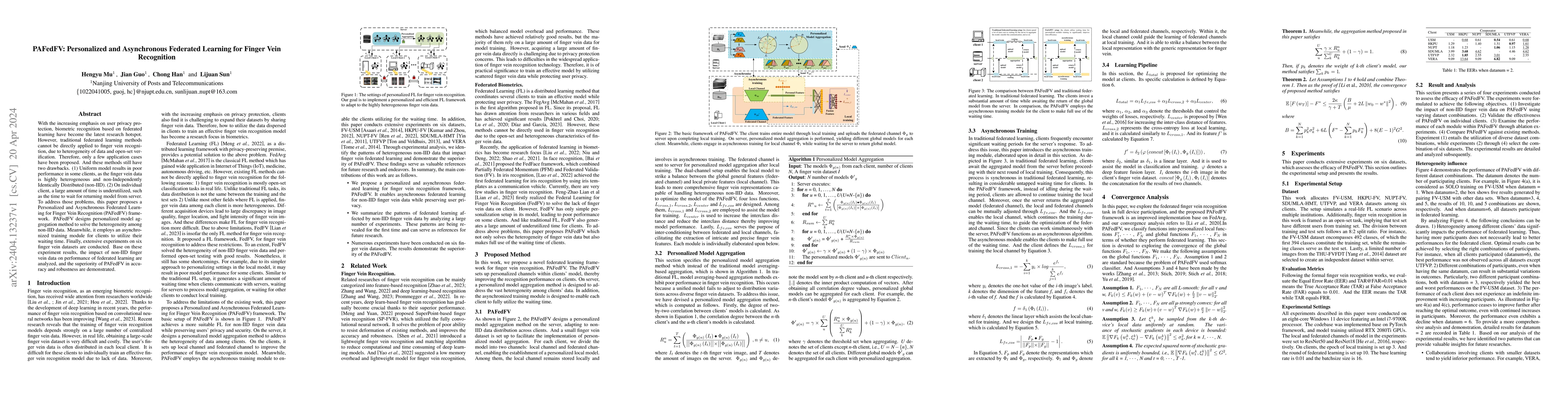 Thumbnail for PAFedFV: Personalized and Asynchronous Federated Learning for Finger
  Vein Recognition