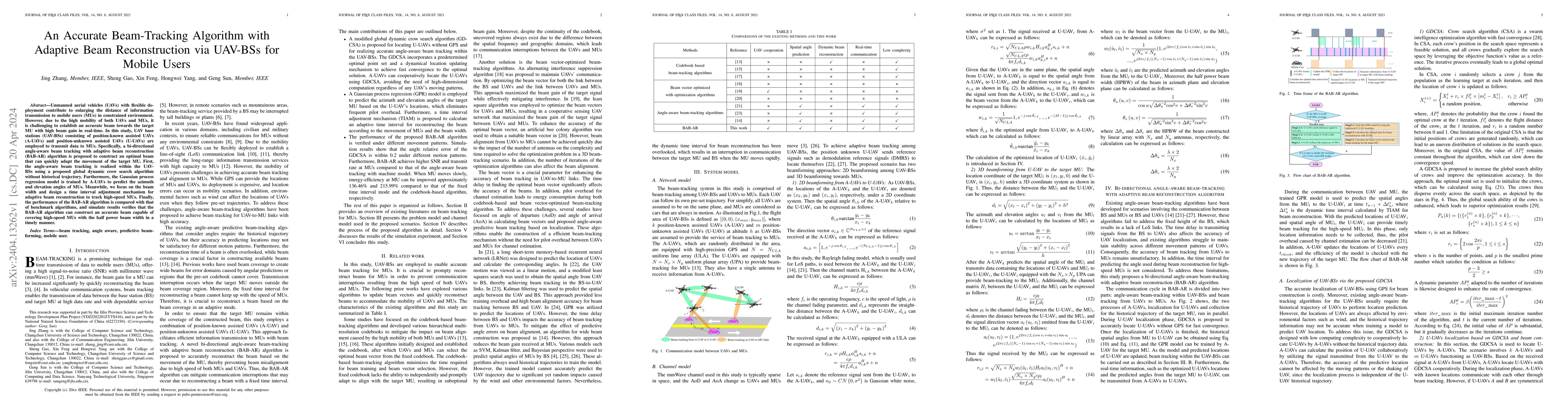 Thumbnail for An Accurate Beam-Tracking Algorithm with Adaptive Beam Reconstruction
  via UAV-BSs for Mobile Users