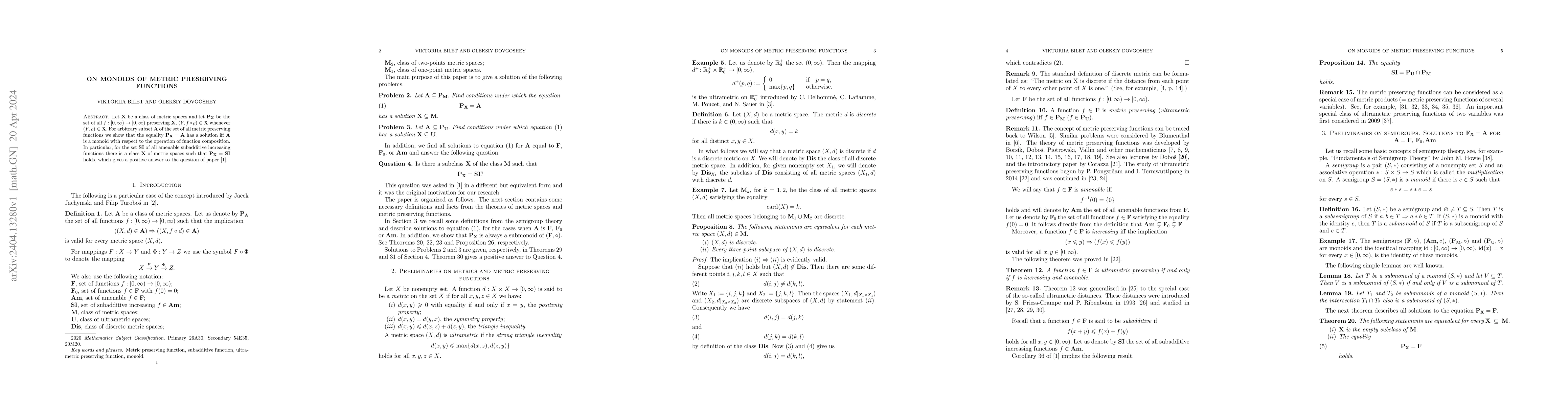Thumbnail for On monoids of metric preserving functions