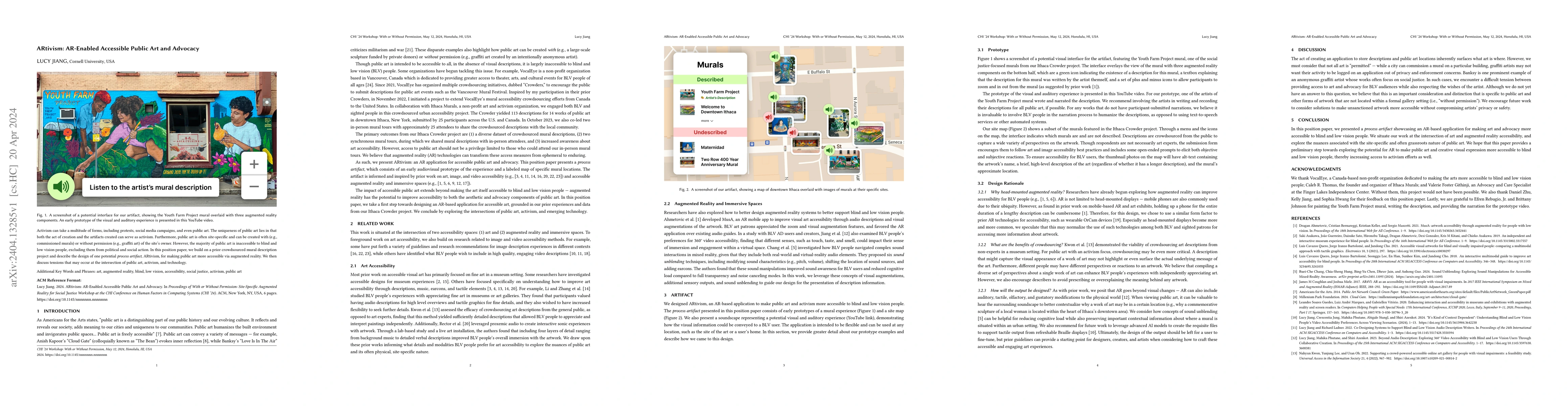 Thumbnail for ARtivism: AR-Enabled Accessible Public Art and Advocacy