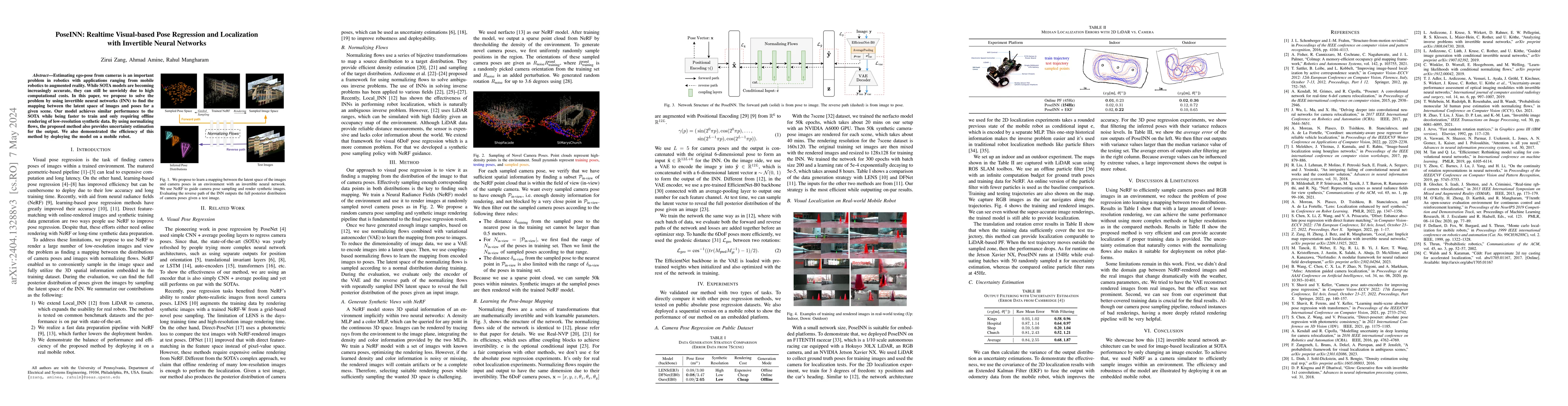 Thumbnail for PoseINN: Realtime Visual-based Pose Regression and Localization with
  Invertible Neural Networks