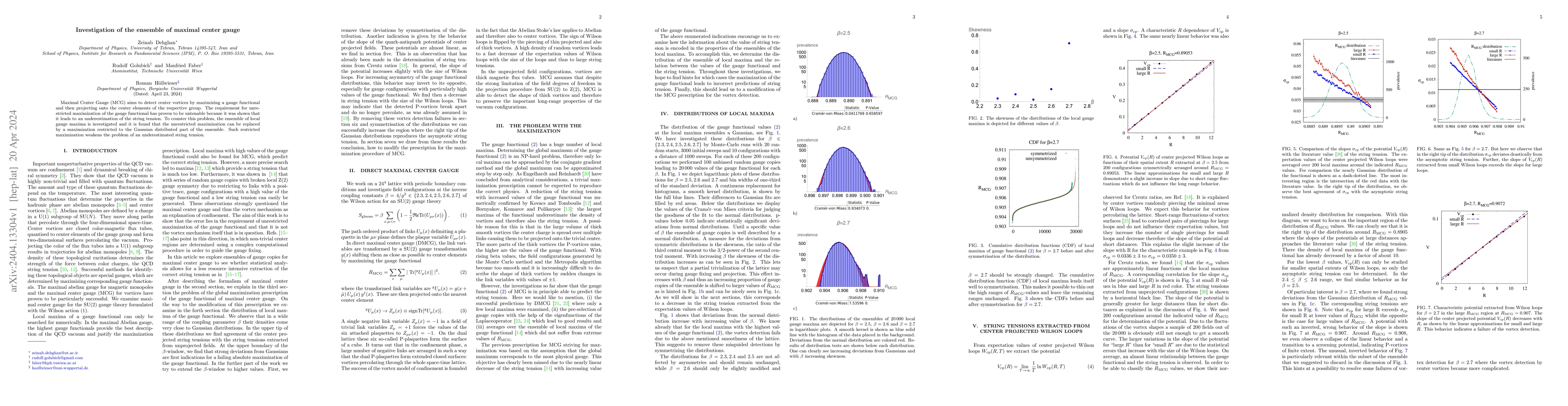 Thumbnail for Investigation of the ensemble of maximal center gauge