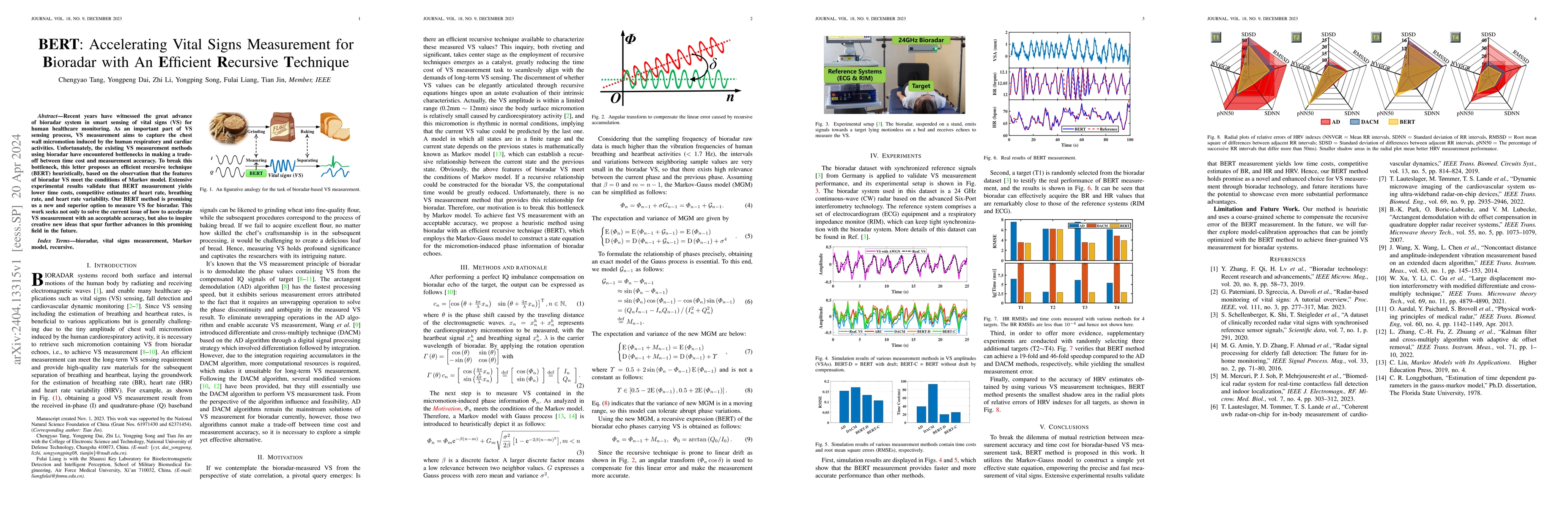 Thumbnail for BERT: Accelerating Vital Signs Measurement for Bioradar with An
  Efficient Recursive Technique