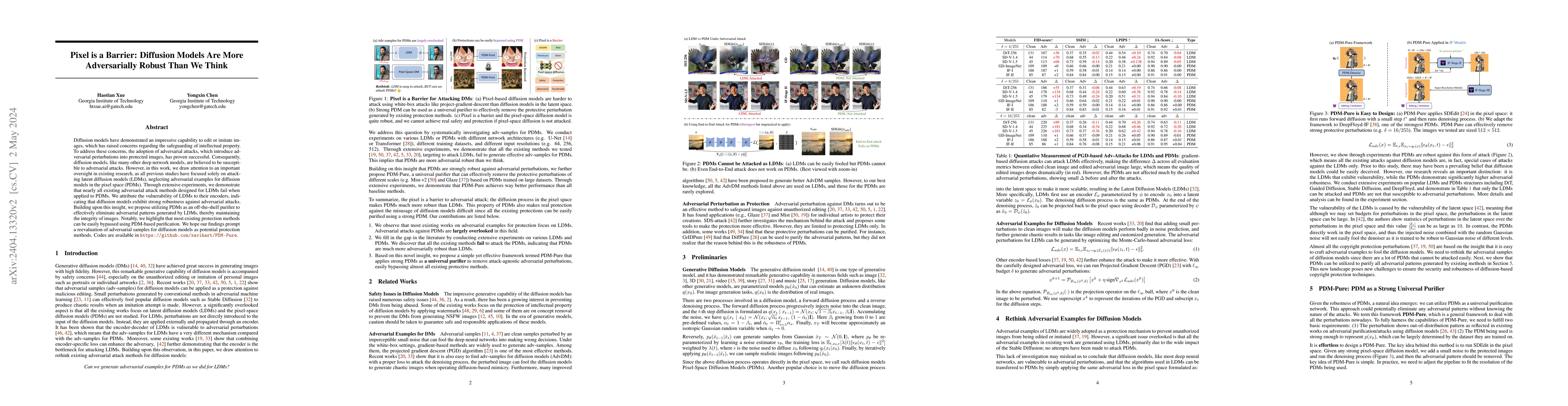 Thumbnail for Pixel is a Barrier: Diffusion Models Are More Adversarially Robust Than
  We Think