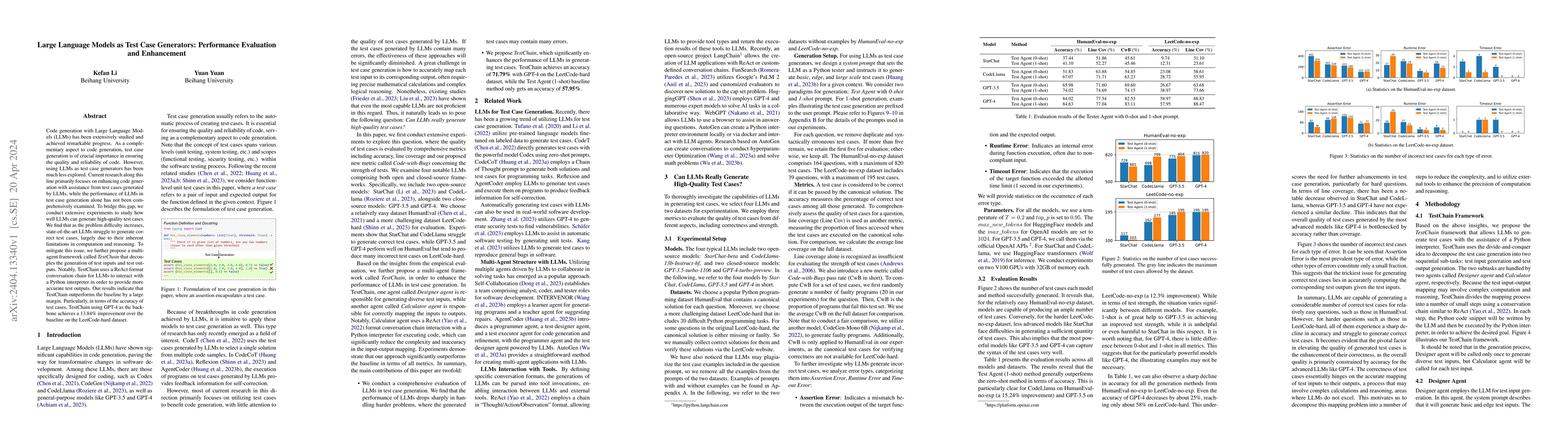 Thumbnail for Large Language Models as Test Case Generators: Performance Evaluation
  and Enhancement