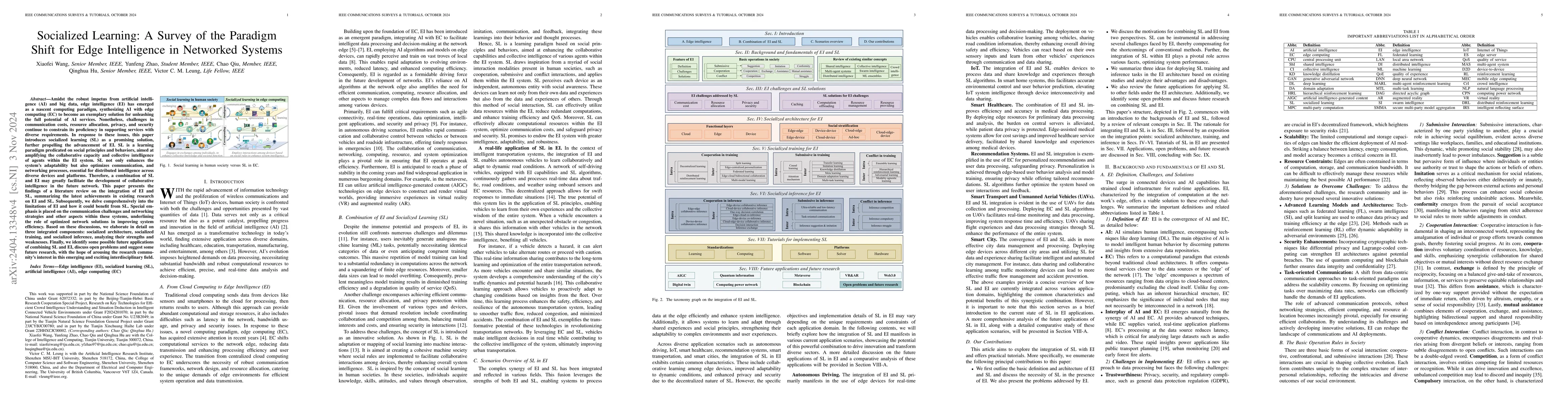 Thumbnail for Socialized Learning: A Survey of the Paradigm Shift for Edge
  Intelligence in Networked Systems