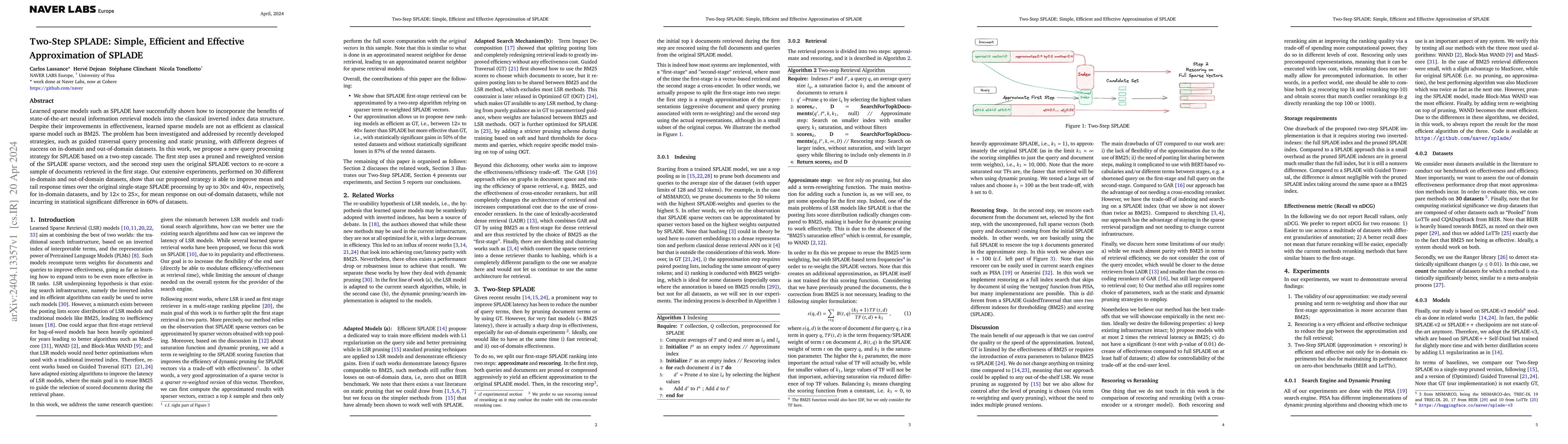 Thumbnail for Two-Step SPLADE: Simple, Efficient and Effective Approximation of SPLADE