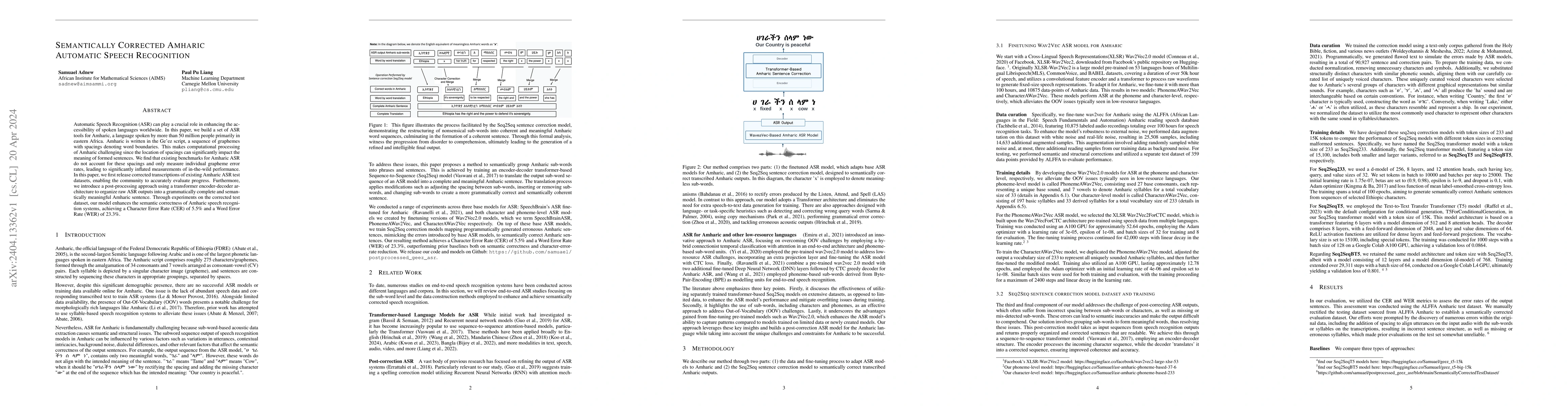 Thumbnail for Semantically Corrected Amharic Automatic Speech Recognition