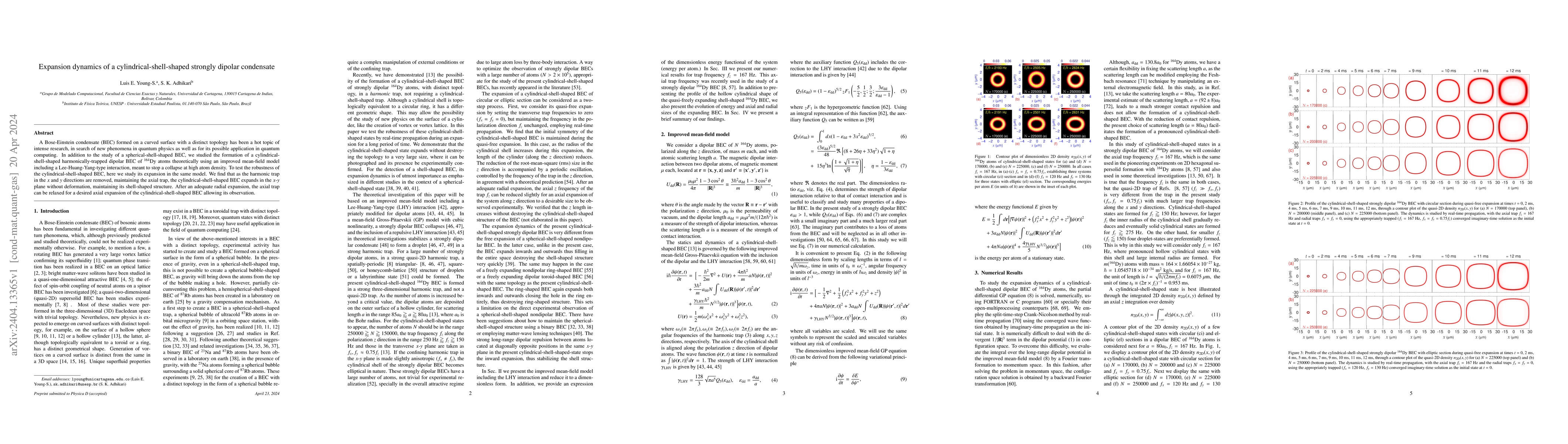 Thumbnail for Expansion dynamics of a cylindrical-shell-shaped strongly dipolar
  condensate