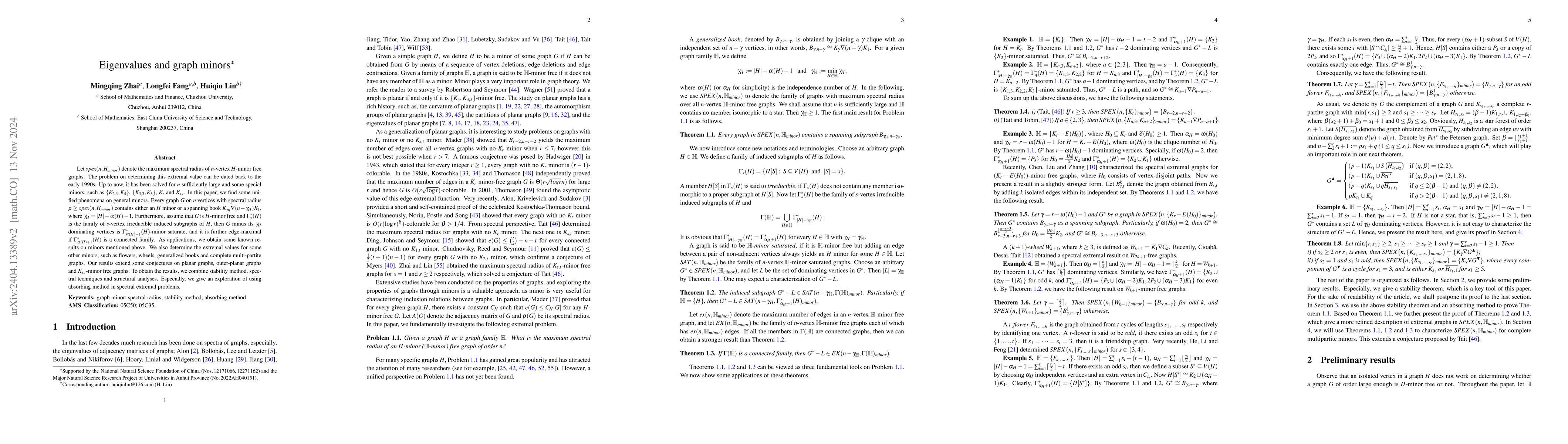 Thumbnail for Eigenvalues and graph minors