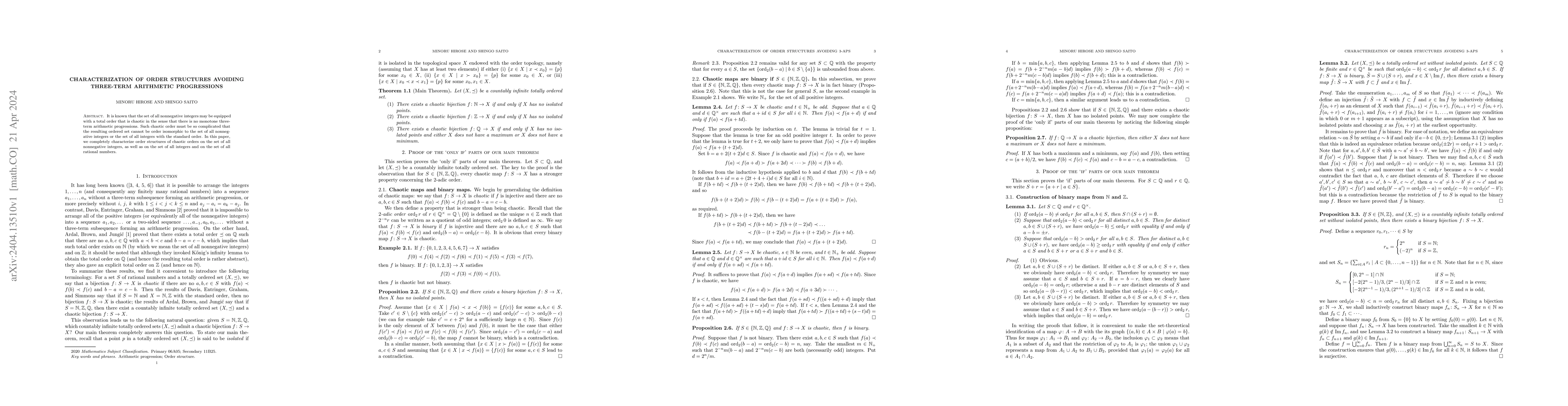Thumbnail for Characterization of order structures avoiding three-term arithmetic
  progressions