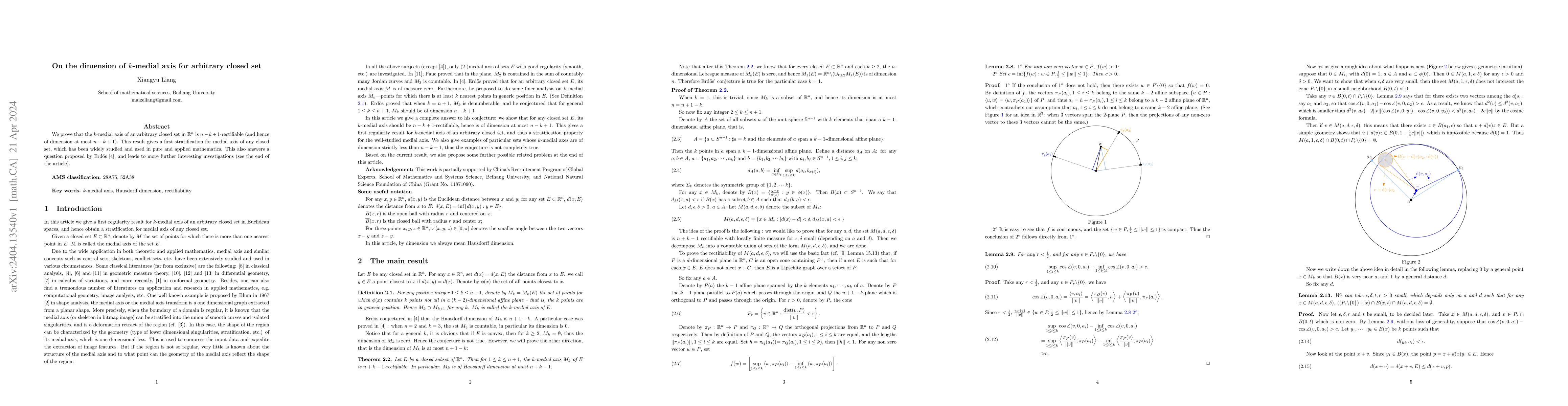 Thumbnail for On the dimension of k-medial axis for arbitrary closed set