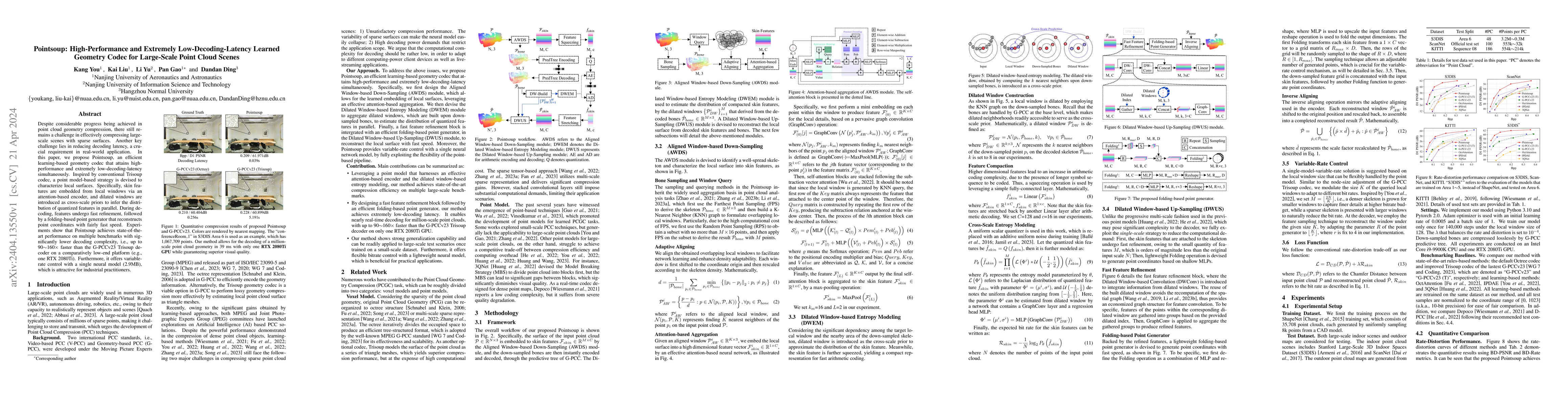 Thumbnail for Pointsoup: High-Performance and Extremely Low-Decoding-Latency Learned
  Geometry Codec for Large-Scale Point Cloud Scenes