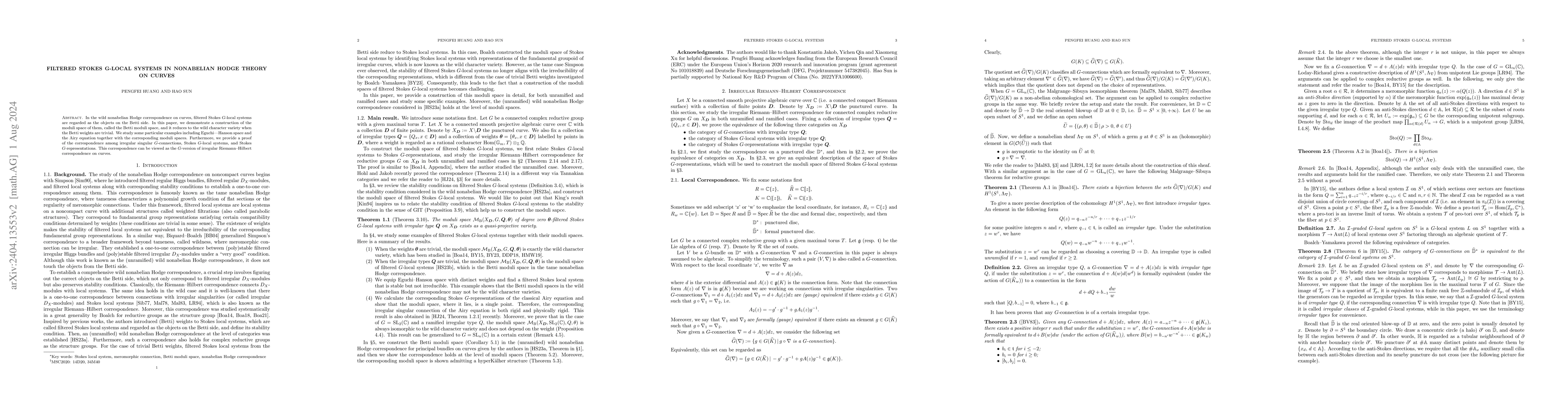 Thumbnail for Filtered Stokes G-local Systems in Nonabelian Hodge Theory on Curves