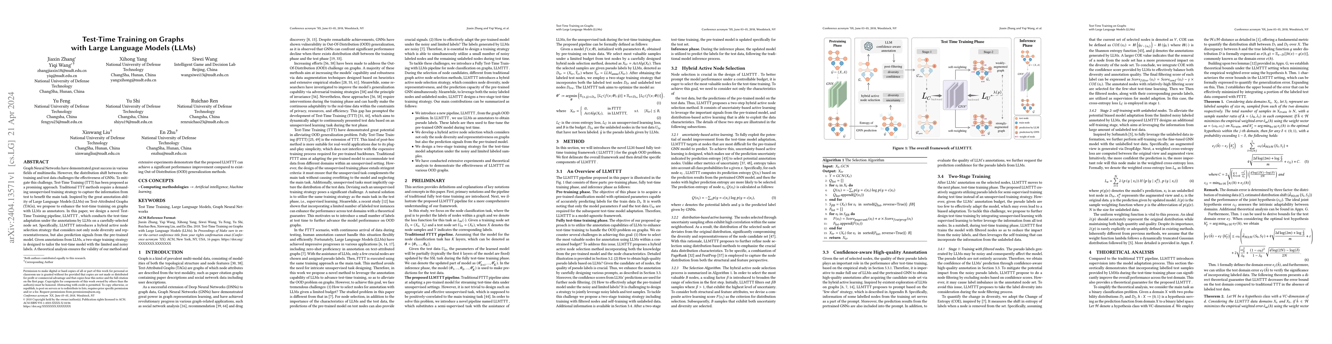 Thumbnail for Test-Time Training on Graphs with Large Language Models (LLMs)