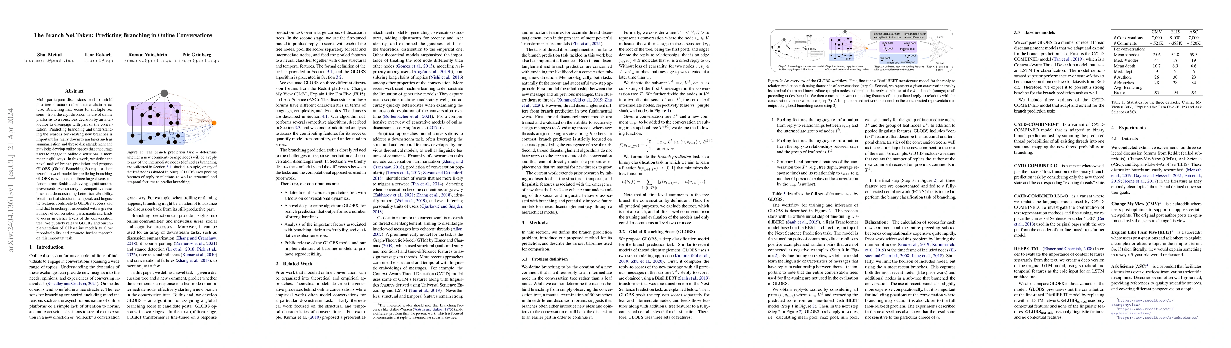 Thumbnail for The Branch Not Taken: Predicting Branching in Online Conversations