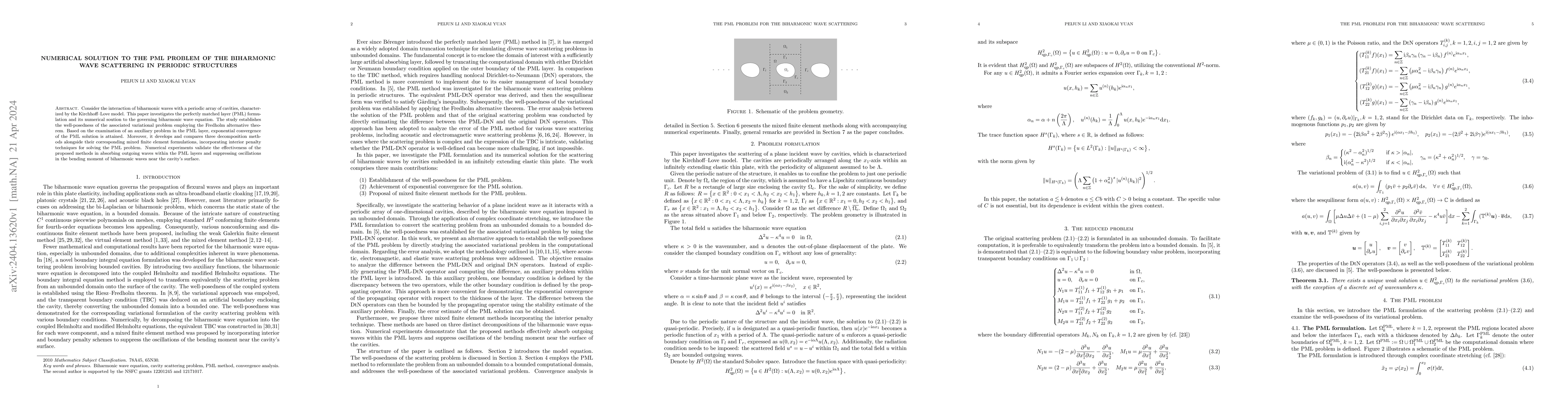 Thumbnail for Numerical solution to the PML problem of the biharmonic wave scattering
  in periodic structures