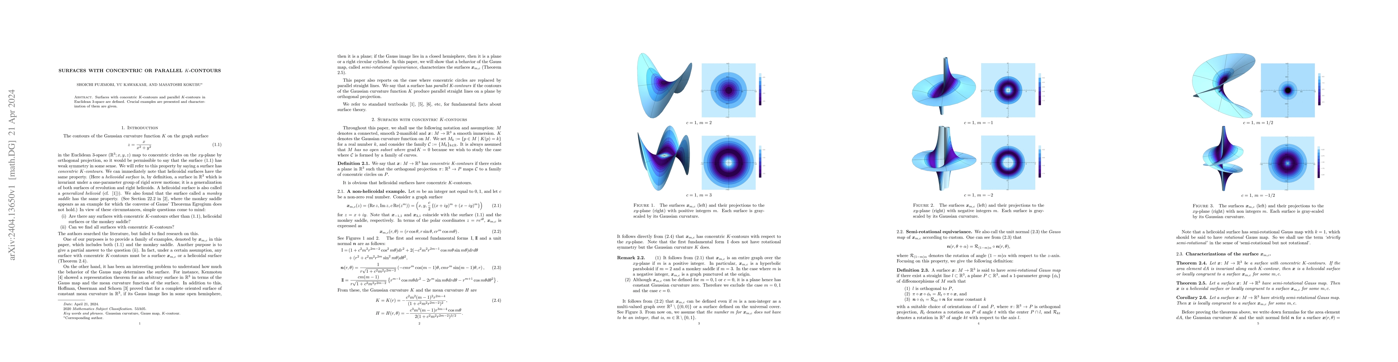 Thumbnail for Surfaces with concentric or parallel $K$-contours