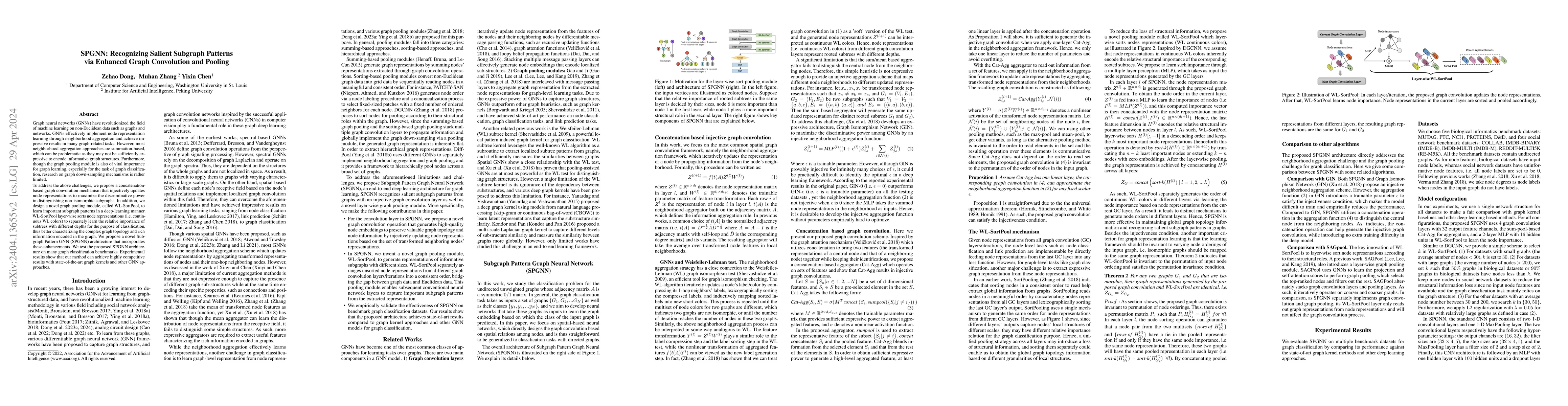 Thumbnail for SPGNN: Recognizing Salient Subgraph Patterns via Enhanced Graph
  Convolution and Pooling