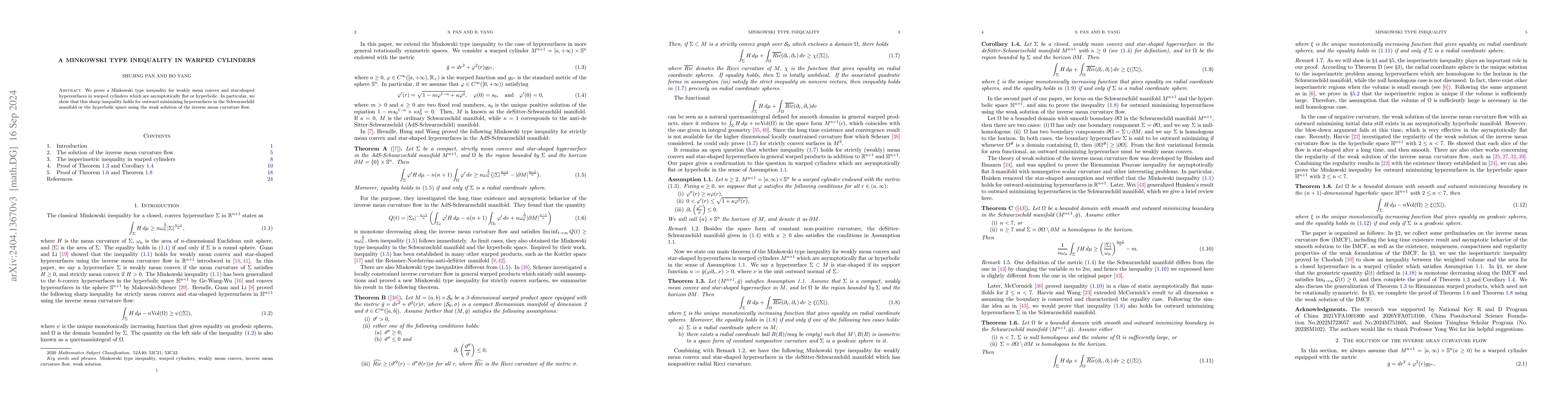 Thumbnail for A Minkowski type inequality in warped cylinders