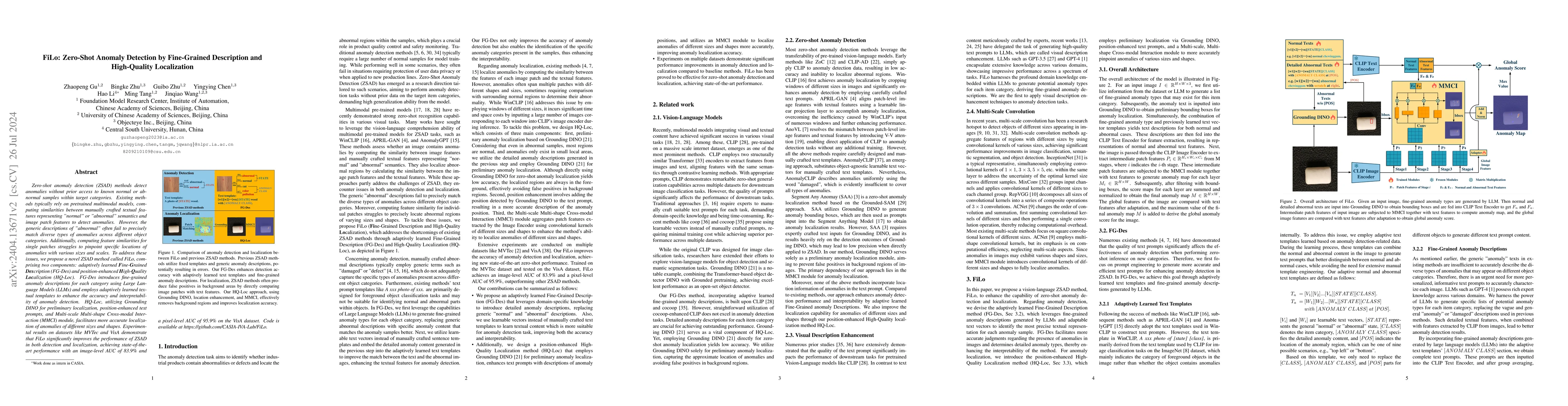 Thumbnail for FiLo: Zero-Shot Anomaly Detection by Fine-Grained Description and
  High-Quality Localization