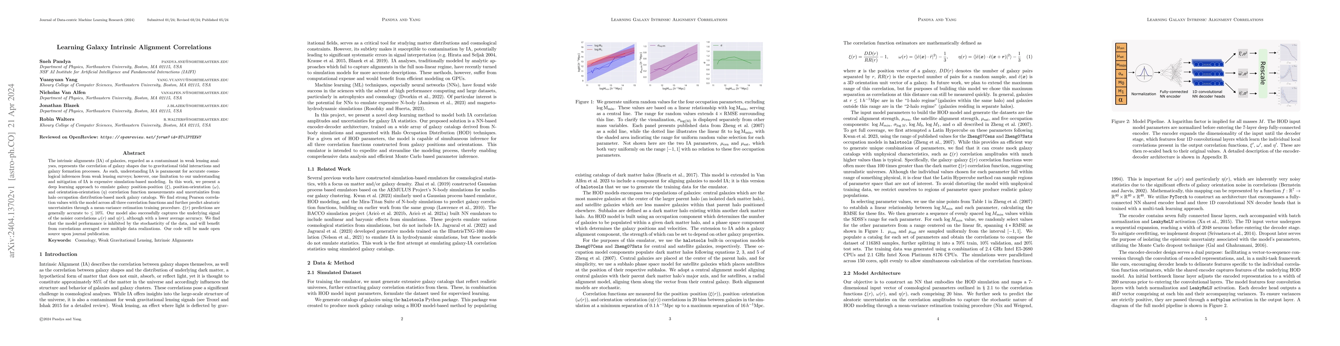 Thumbnail for Learning Galaxy Intrinsic Alignment Correlations
