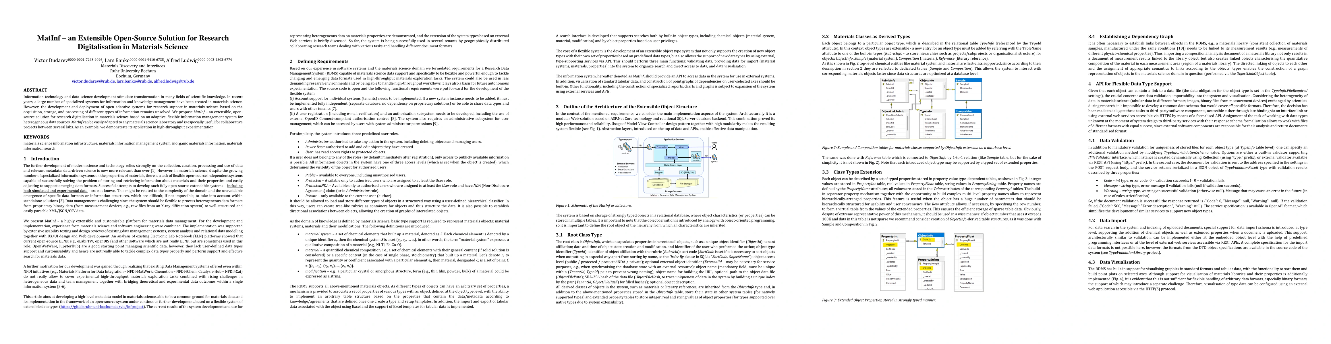 Thumbnail for MatInf -- an Extensible Open-Source Solution for Research Digitalisation
  in Materials Science