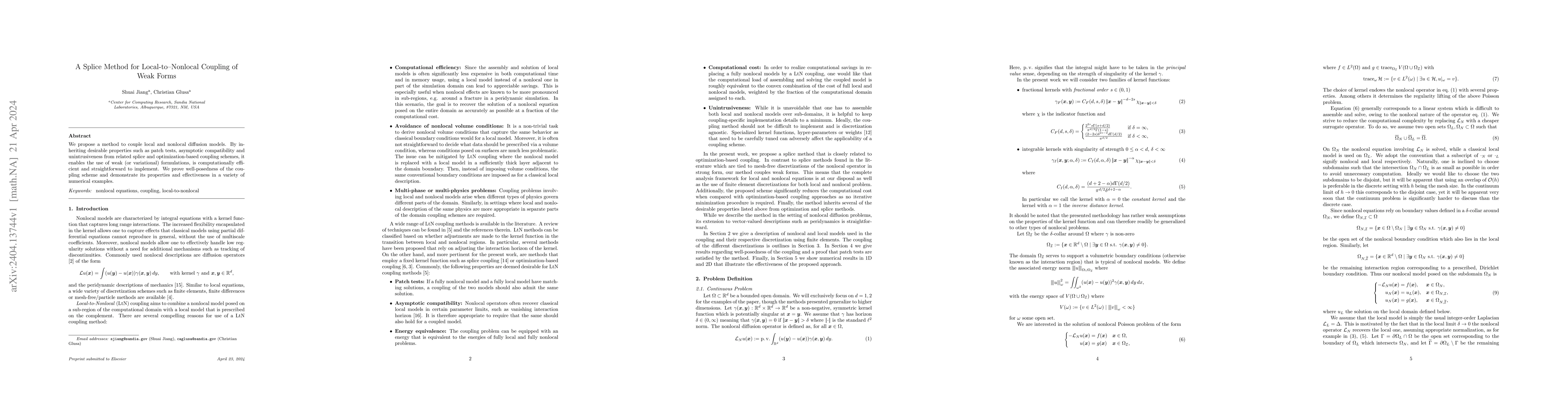 Thumbnail for A Splice Method for Local-to-Nonlocal Coupling of Weak Forms