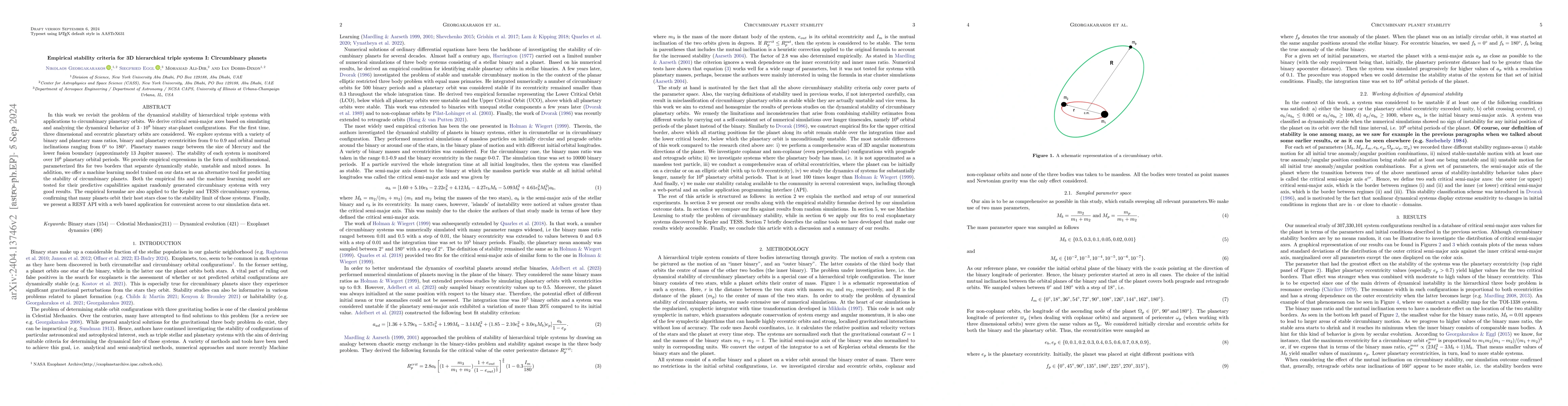 Thumbnail for Empirical stability criteria for 3D hierarchical triple systems I:
  Circumbinary planets