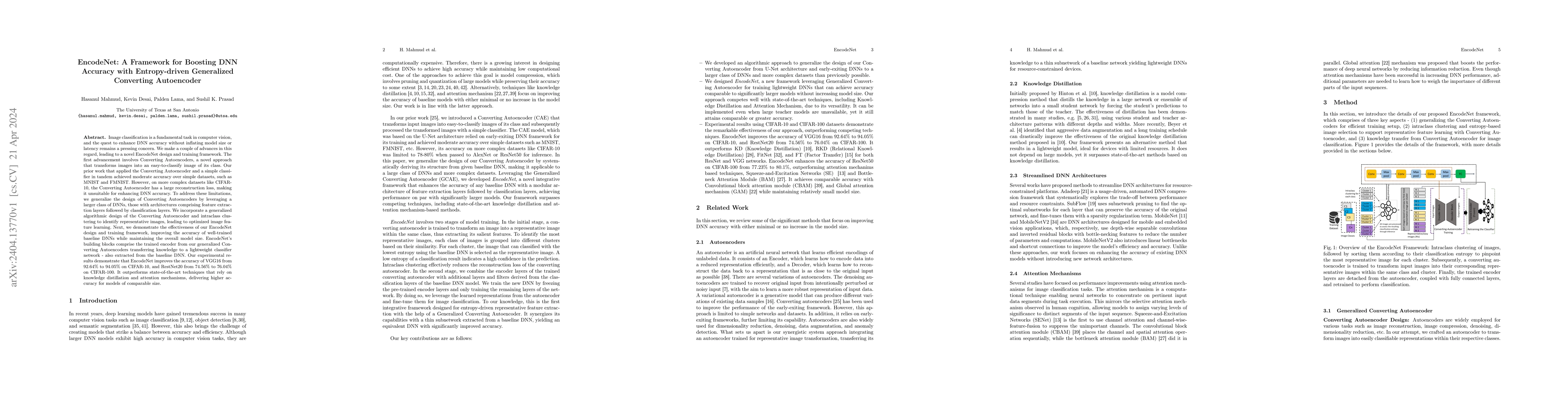 Thumbnail for EncodeNet: A Framework for Boosting DNN Accuracy with Entropy-driven
  Generalized Converting Autoencoder