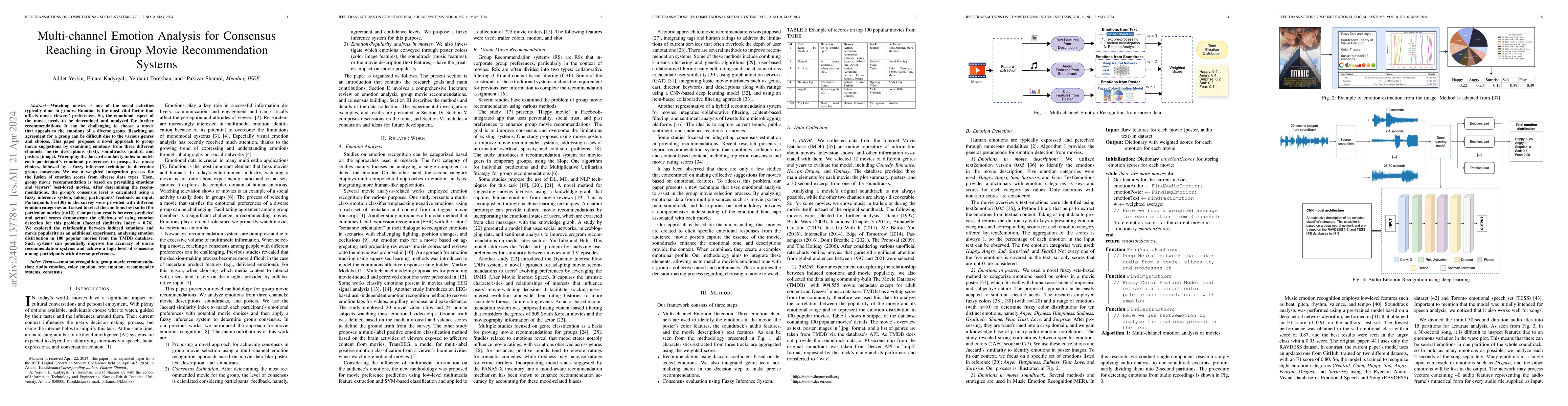 Thumbnail for Multi-channel Emotion Analysis for Consensus Reaching in Group Movie
  Recommendation Systems