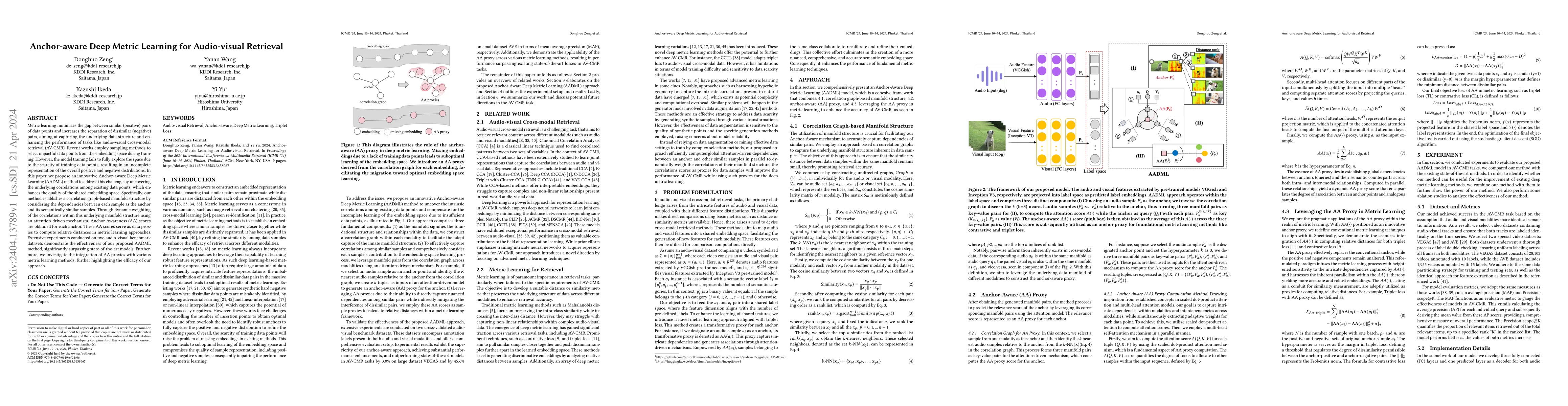 Thumbnail for Anchor-aware Deep Metric Learning for Audio-visual Retrieval