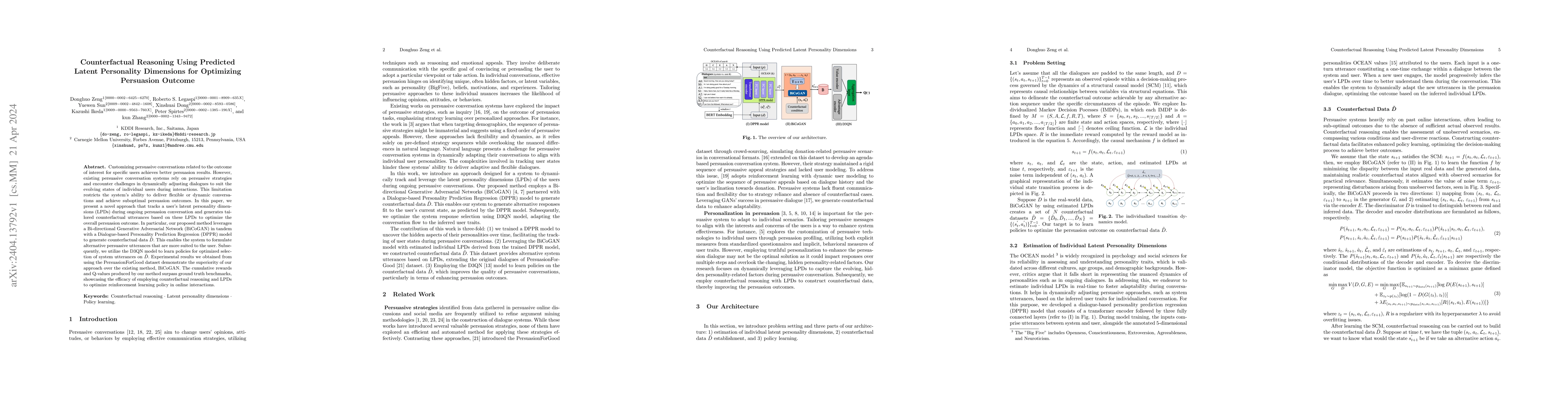 Thumbnail for Counterfactual Reasoning Using Predicted Latent Personality Dimensions
  for Optimizing Persuasion Outcome