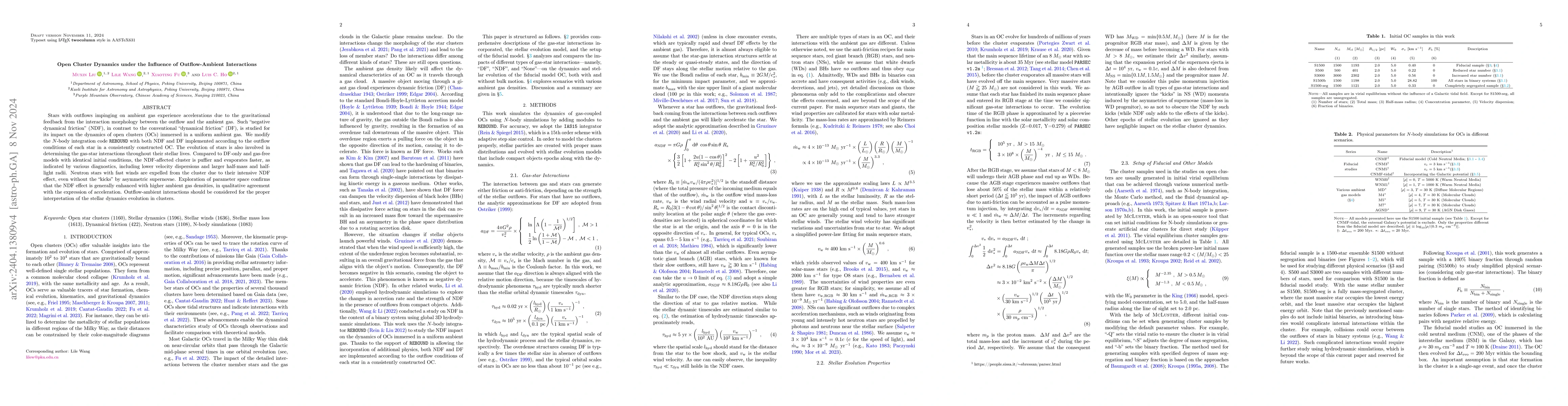 Thumbnail for Open Cluster Dynamics under the Influence of Outflow-Ambient
  Interactions