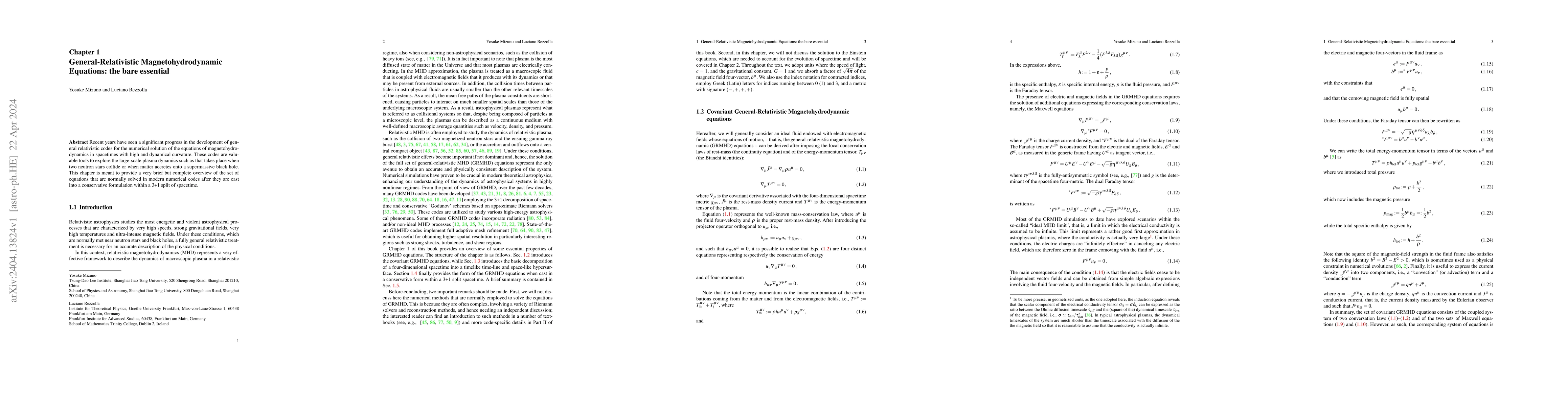 Thumbnail for General-Relativistic Magnetohydrodynamic Equations: the bare essential