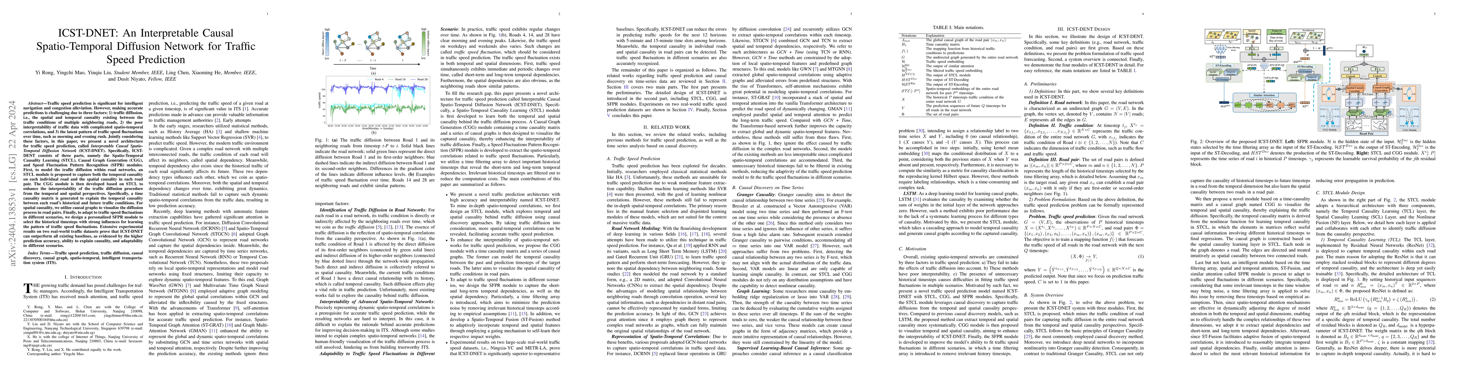Thumbnail for ICST-DNET: An Interpretable Causal Spatio-Temporal Diffusion Network for
  Traffic Speed Prediction