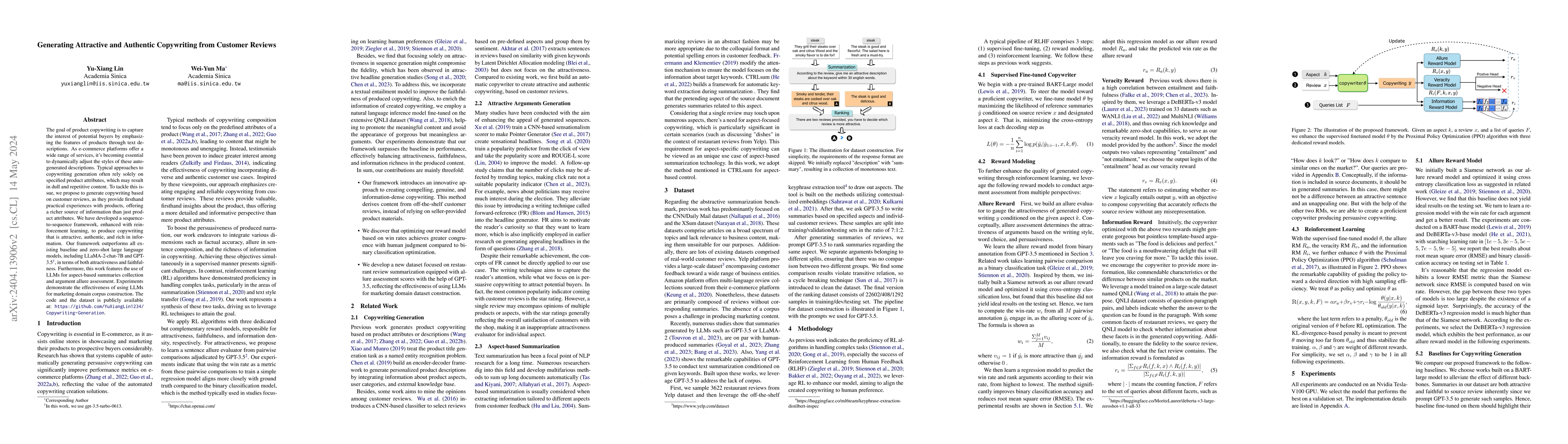 Thumbnail for Generating Attractive and Authentic Copywriting from Customer Reviews