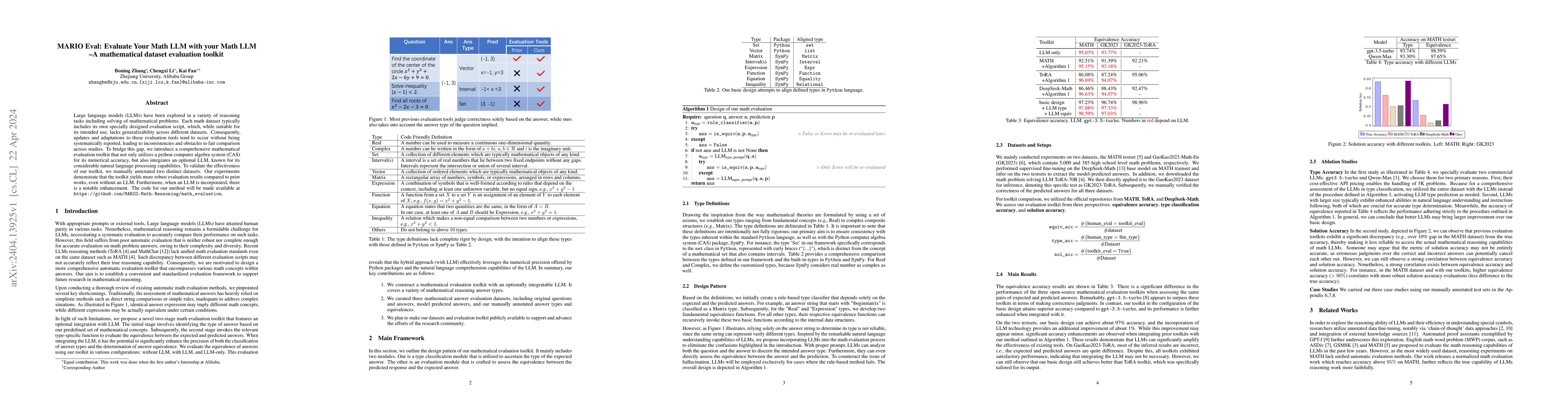 Thumbnail for MARIO Eval: Evaluate Your Math LLM with your Math LLM--A mathematical
  dataset evaluation toolkit