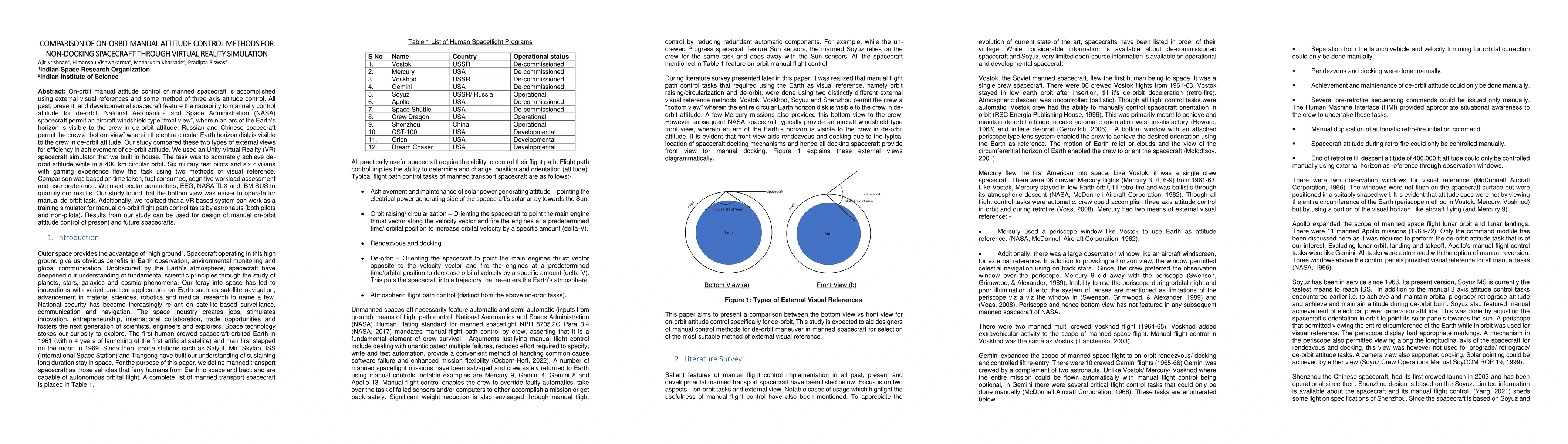 Thumbnail for Comparison of On-Orbit Manual Attitude Control Methods for Non-Docking
  Spacecraft Through Virtual Reality Simulation