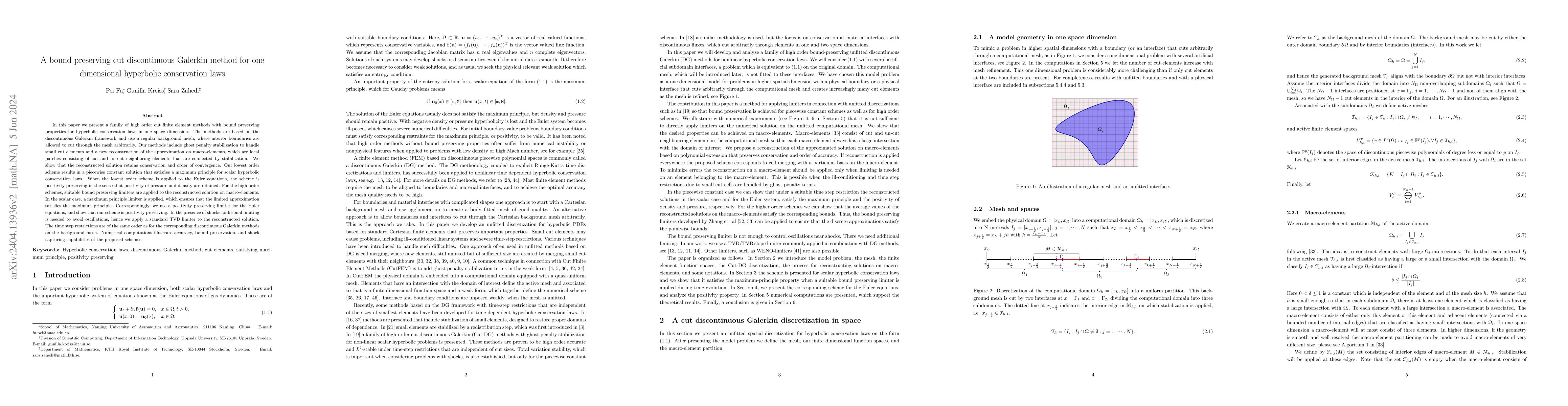 Thumbnail for A bound preserving cut discontinuous Galerkin method for one dimensional
  hyperbolic conservation laws