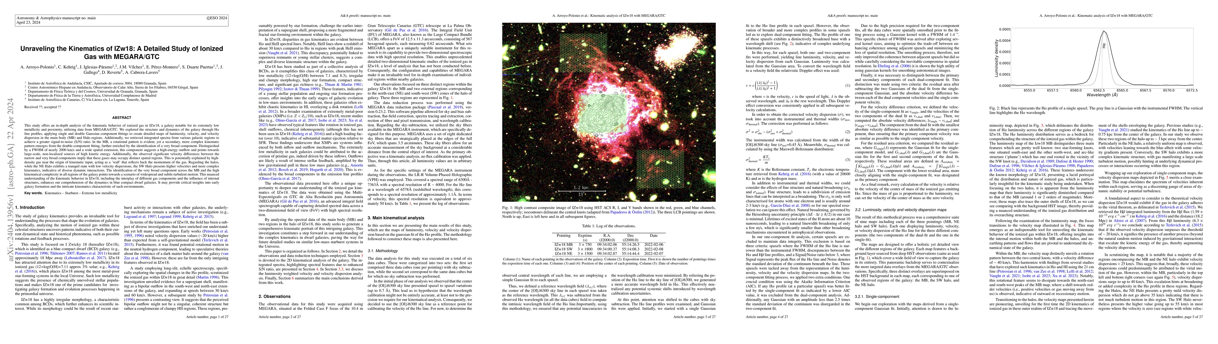 Thumbnail for Unraveling the Kinematics of IZw18: A Detailed Study of Ionized Gas with
  MEGARA/GTC
