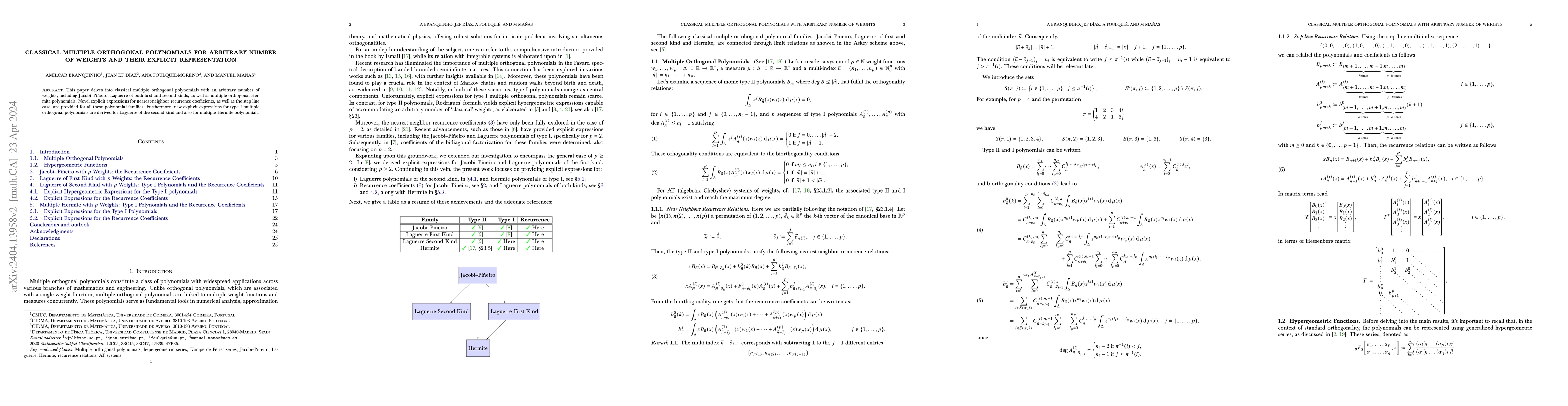 Thumbnail for Classical multiple orthogonal polynomials for arbitrary number of
  weights and their explicit representation