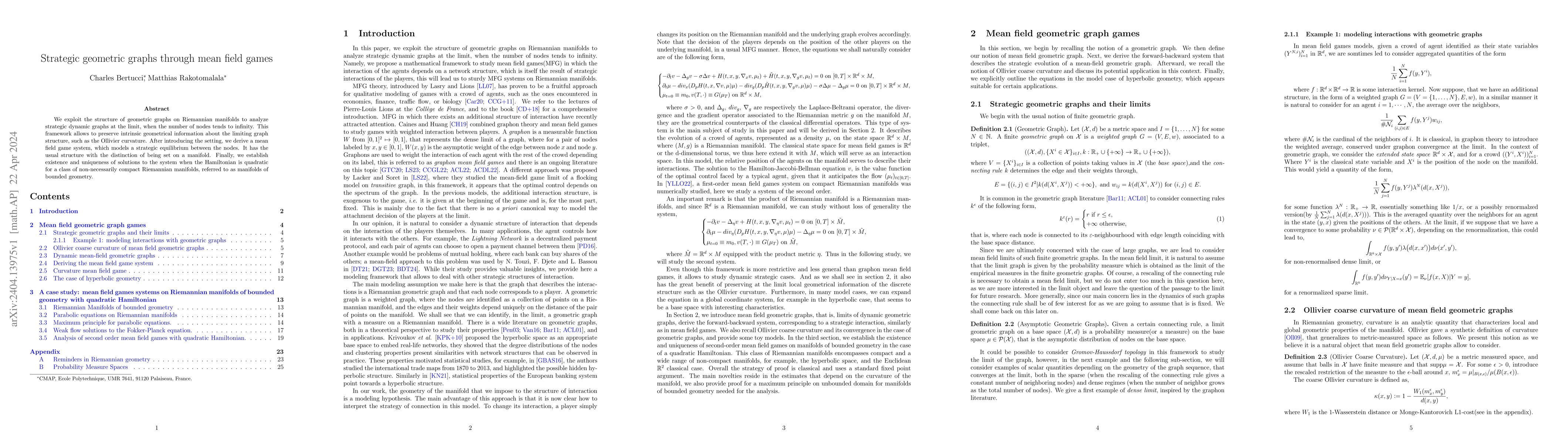 Thumbnail for Strategic geometric graphs through mean field games