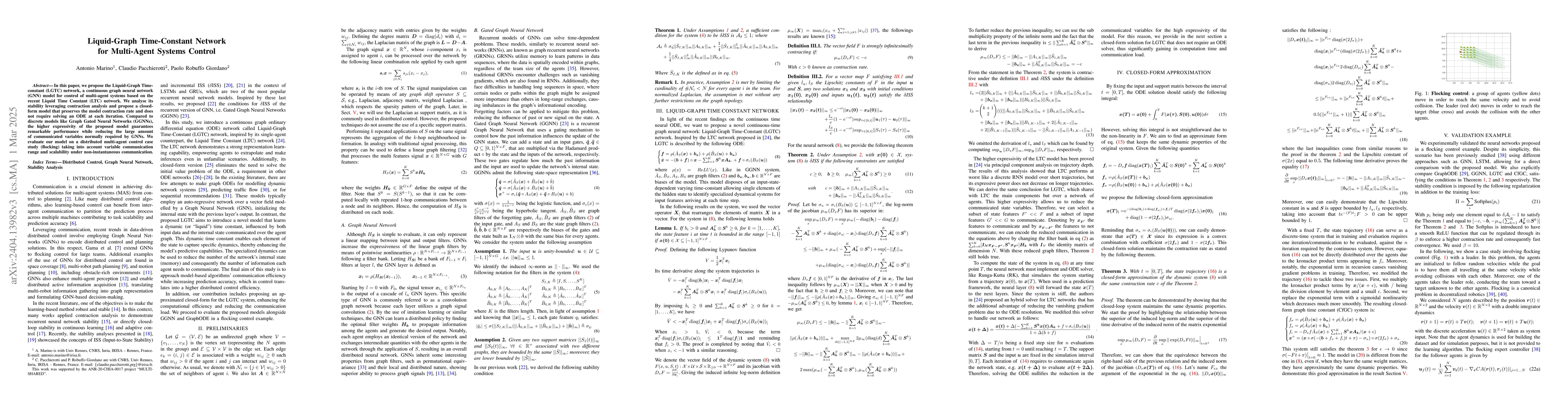 Thumbnail for Liquid-Graph Time-Constant Network for Multi-Agent Systems Control