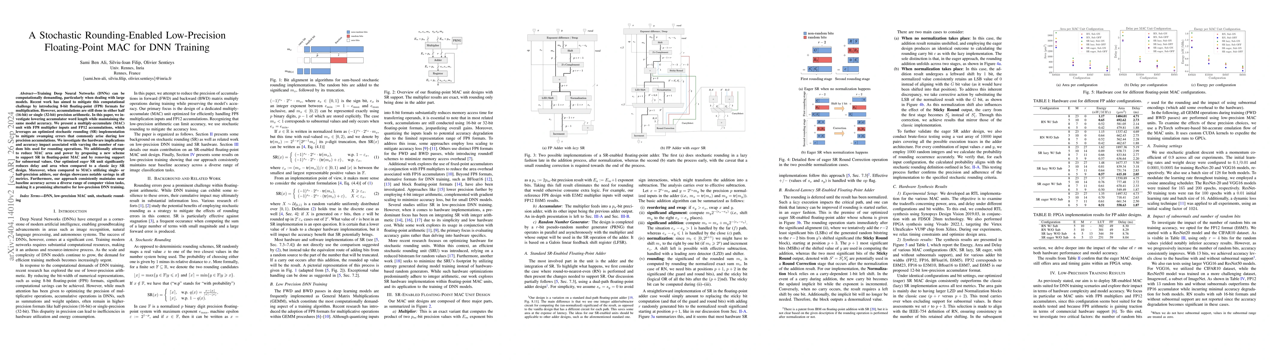 Thumbnail for A Stochastic Rounding-Enabled Low-Precision Floating-Point MAC for DNN
  Training