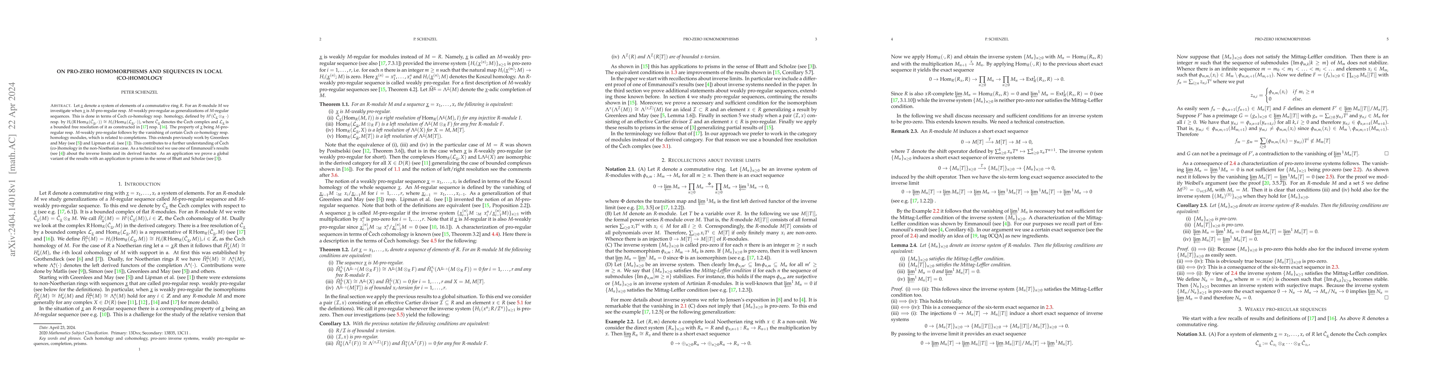 Thumbnail for On Pro-zero homomorphisms and sequences in local (co-)homology