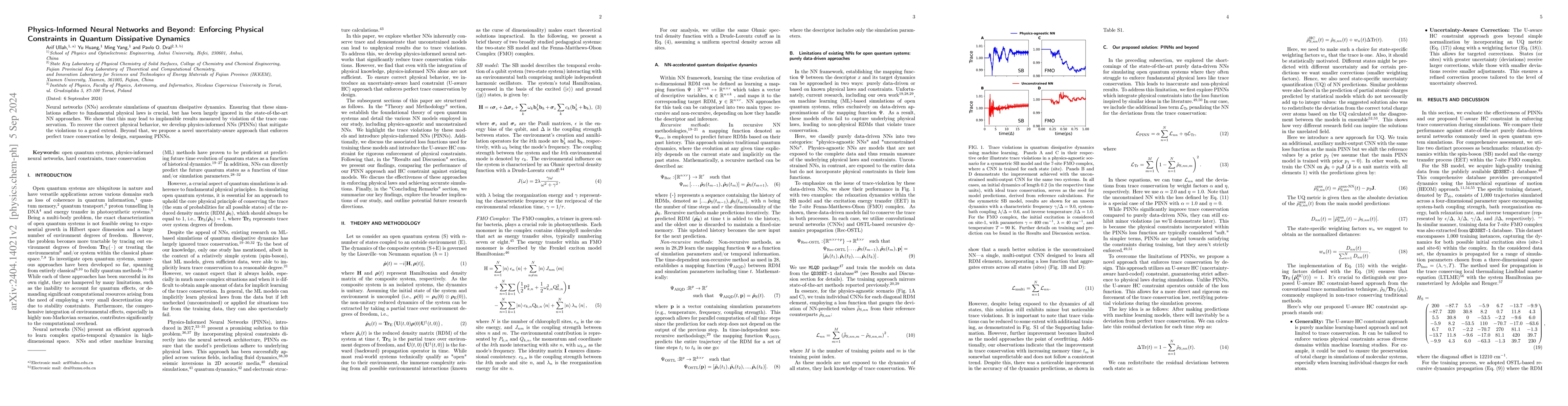 Thumbnail for Physics-Informed Neural Networks and Beyond: Enforcing Physical
  Constraints in Quantum Dissipative Dynamics