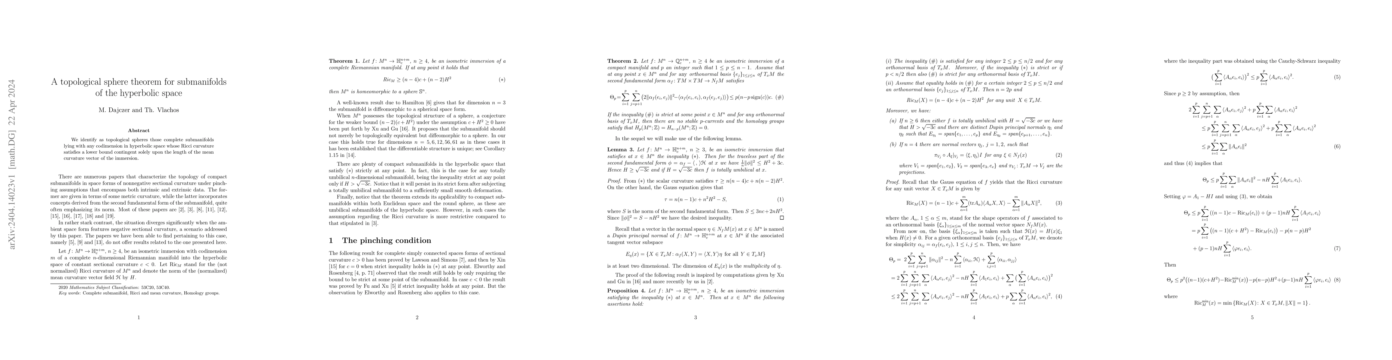 Thumbnail for A topological sphere theorem for submanifolds of the hyperbolic space