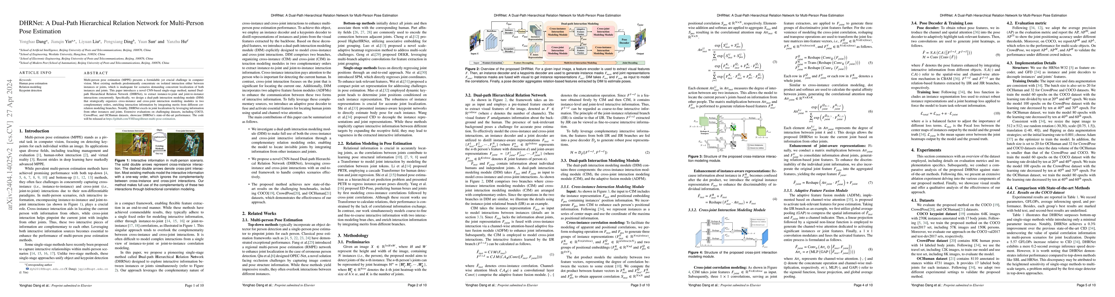 Thumbnail for DHRNet: A Dual-Path Hierarchical Relation Network for Multi-Person Pose
  Estimation